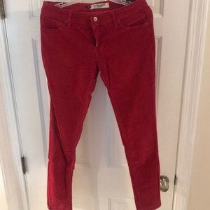 Red skinny courdoroys